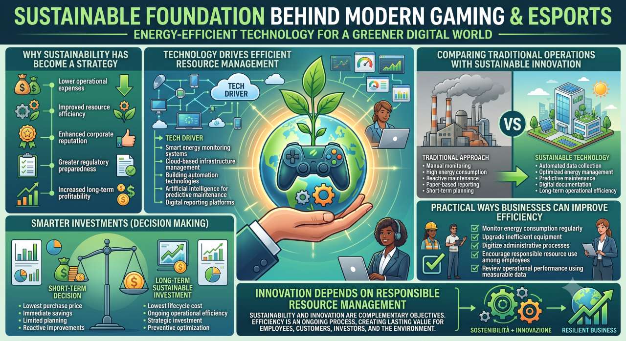 Infographic: Energy-efficient technology: the sustainable foundation behind modern gaming and esports