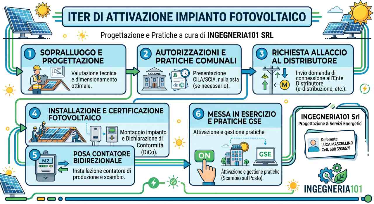 Assistenza e consulenza per la richiesta di connessione al gestore della rete locale