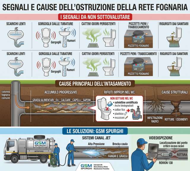 Fognatura intasata: segnali, cause e possibili conseguenze