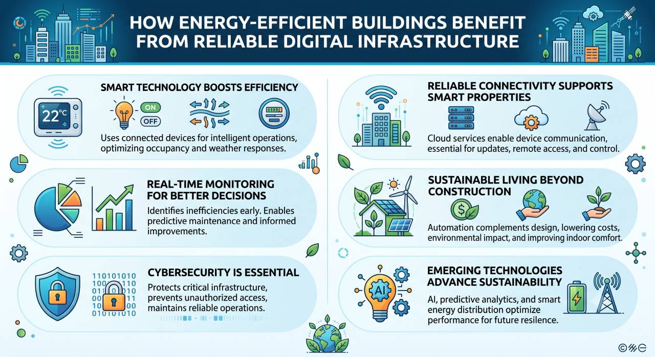 Infographic: How energy-efficient buildings benefit from reliable digital infrastructure