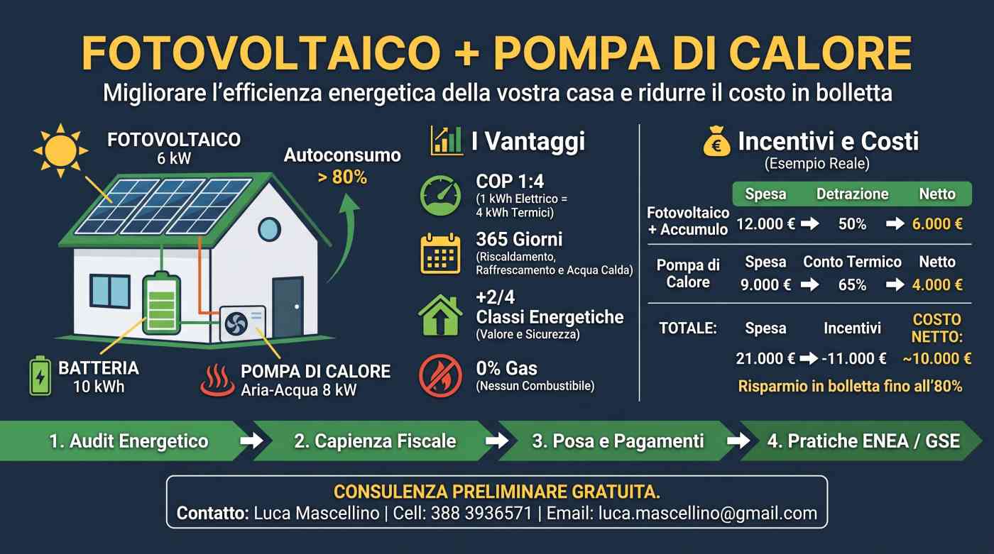Fotovoltaico e Pompa di Calore insieme: guida, costi e incentivi