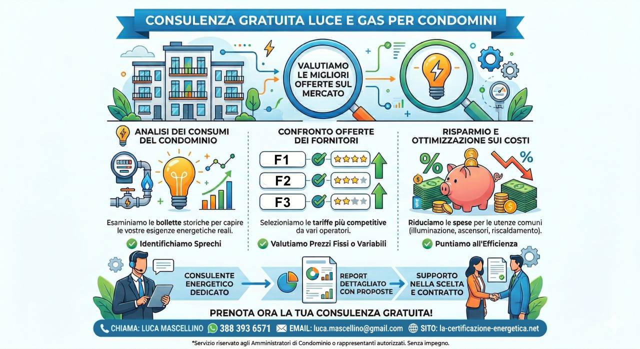 Confrontiamo le offerte di luce e gas e scegliamo la soluzione migliore per il tuo condominio
